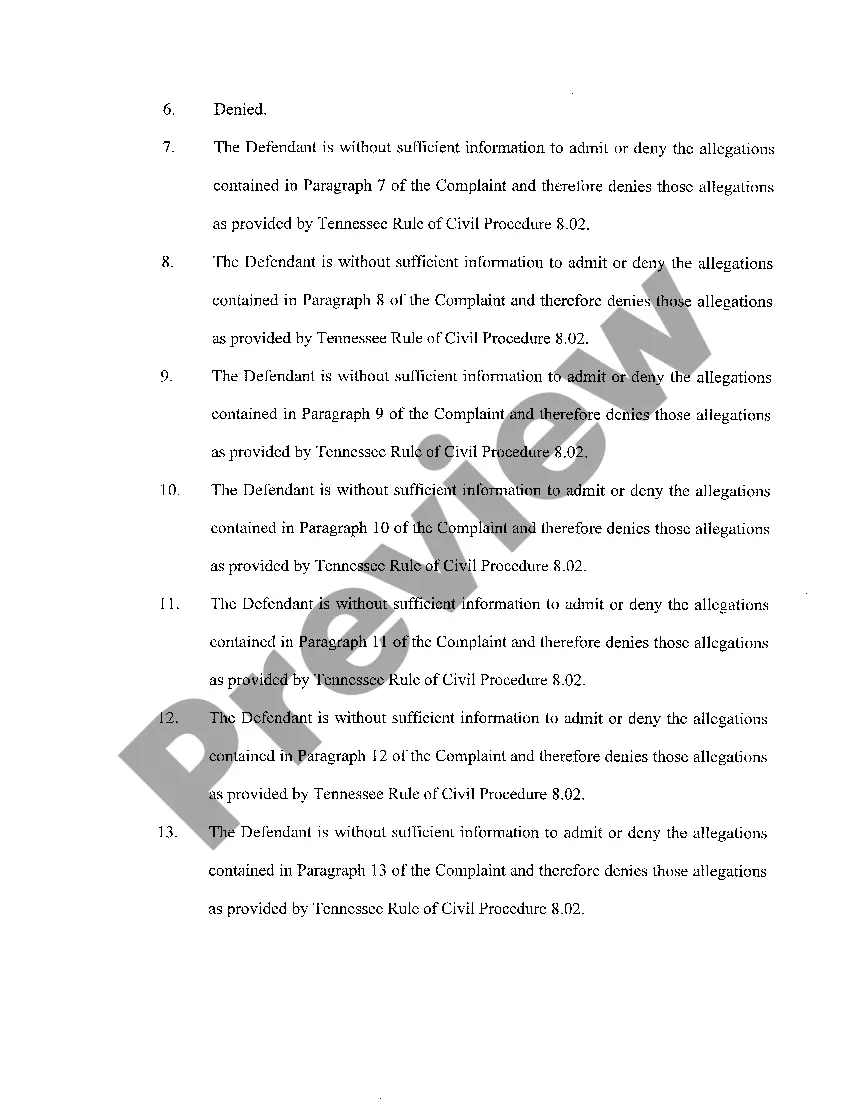 Preview A02 Answer to Compliant to enforce mechanic's lien