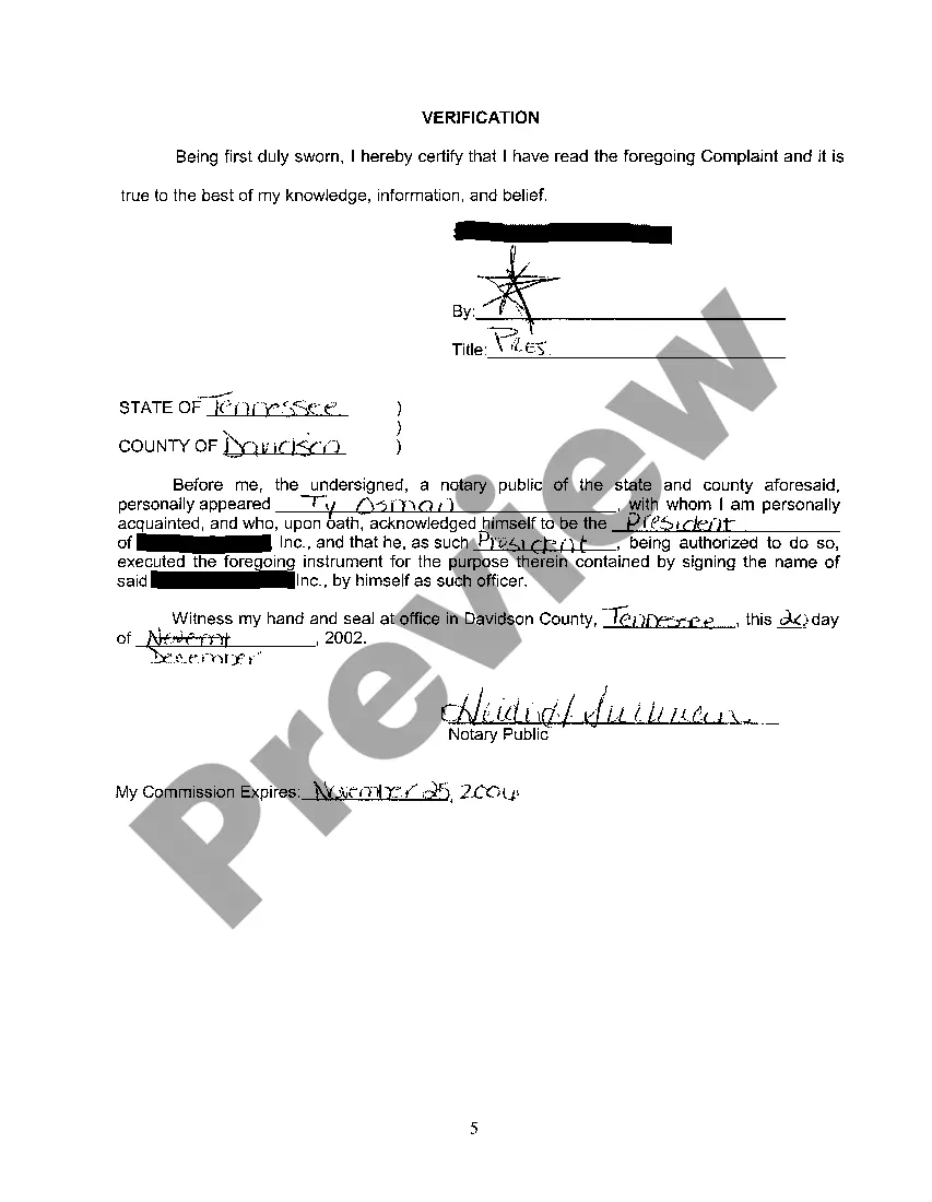 Preview A01 Verified Complaint to enforce mechanic's lien