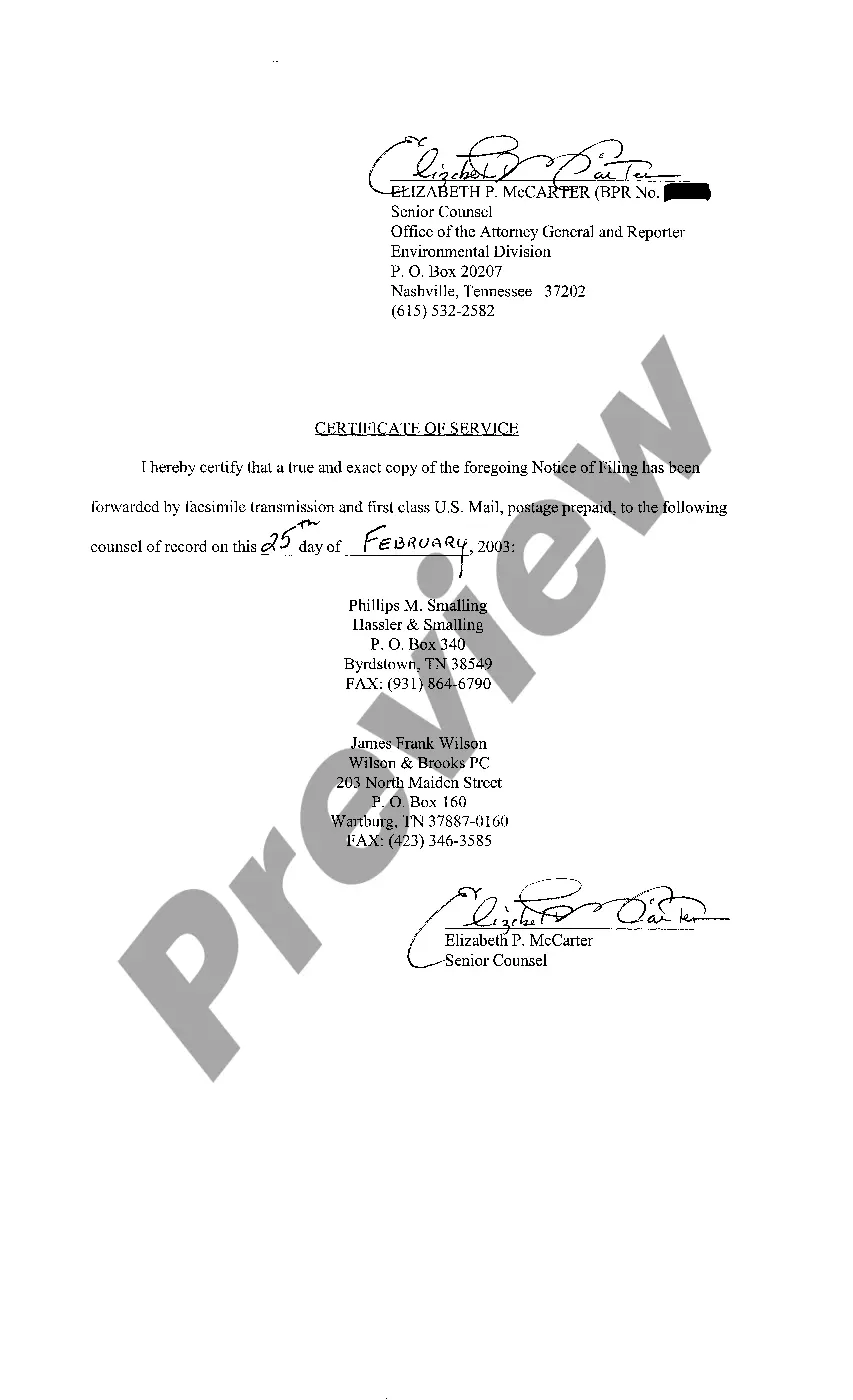 Preview A02 Notice of Filing Administrative Record