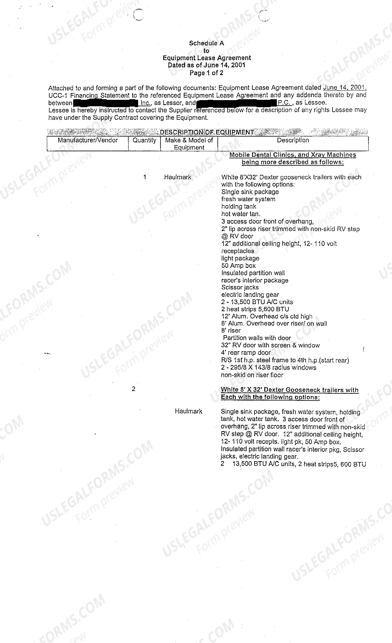Preview A02 Equipment Lease Agreement