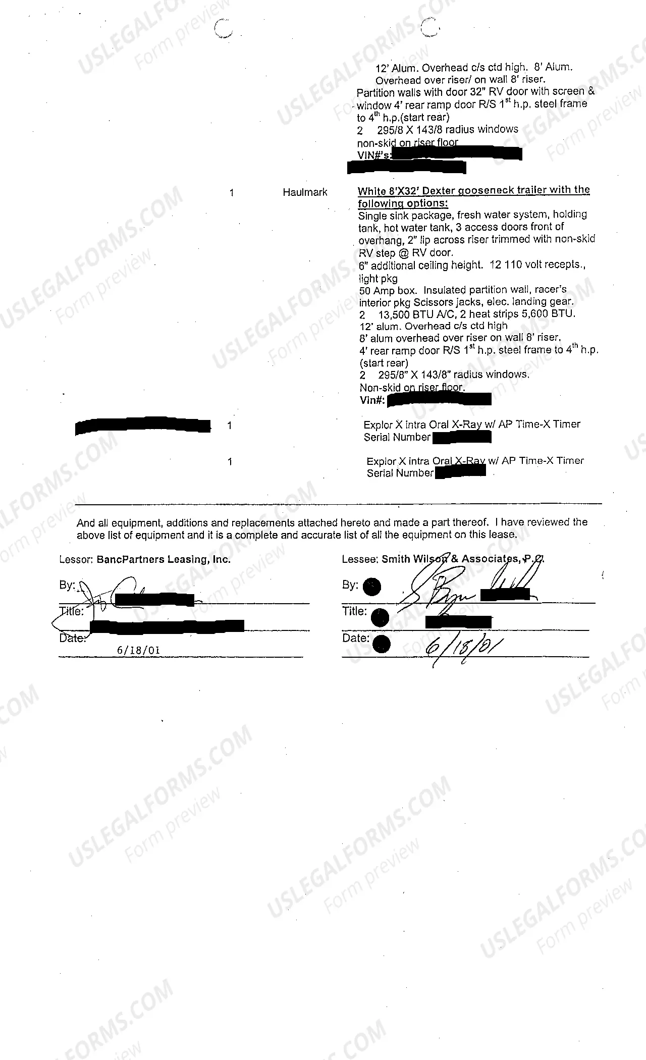 Preview A02 Equipment Lease Agreement