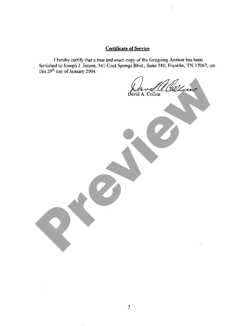 Preview A07 Defendants Answer To Verified Complaint