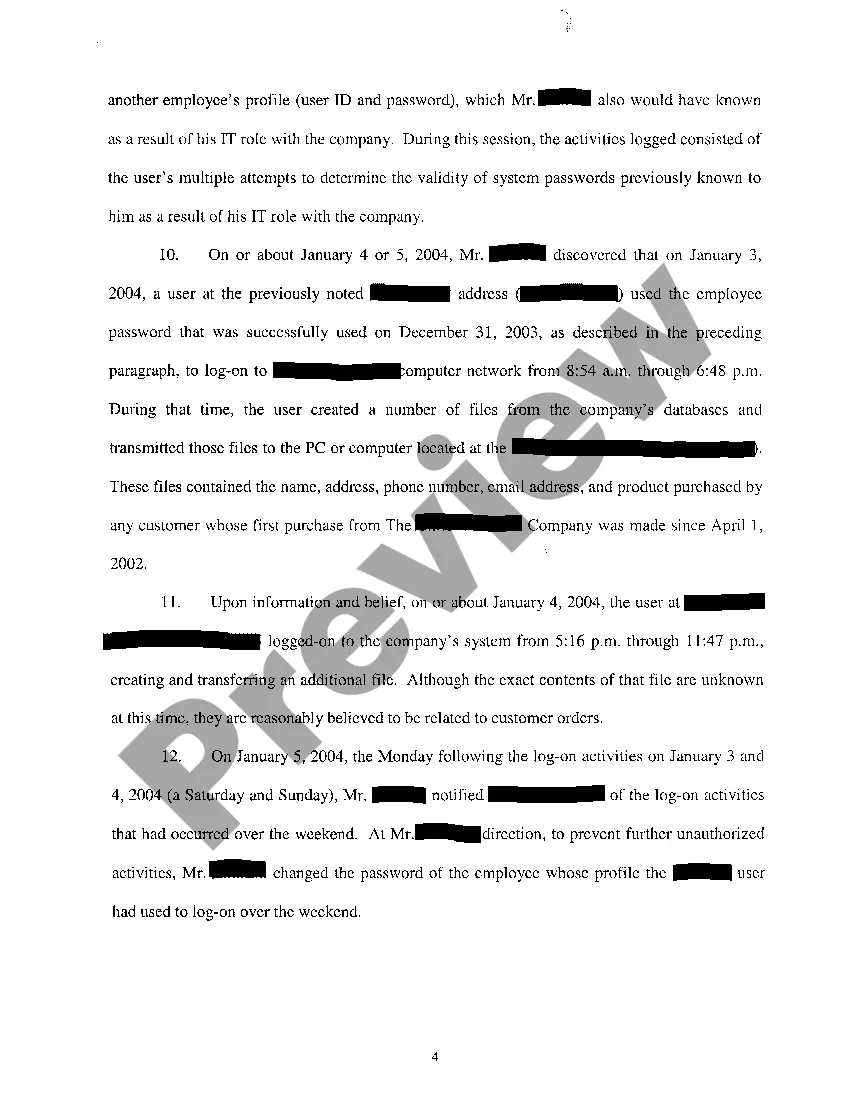 Preview A01 Verified Complaint For Damages And Injunction