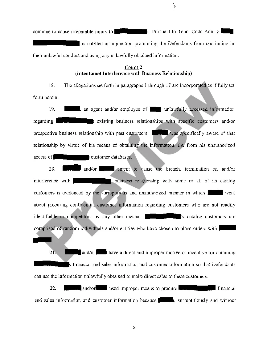 Preview A01 Verified Complaint For Damages And Injunction