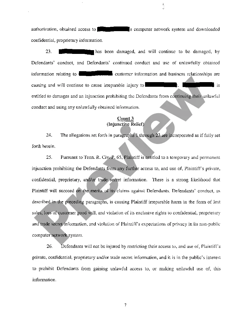 Preview A01 Verified Complaint For Damages And Injunction