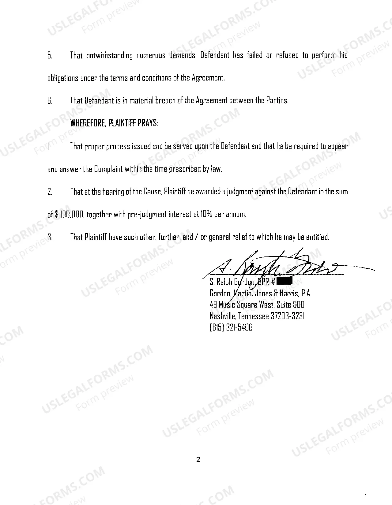 Preview A01 Complaint regarding Breach of Music Publishing Agreement