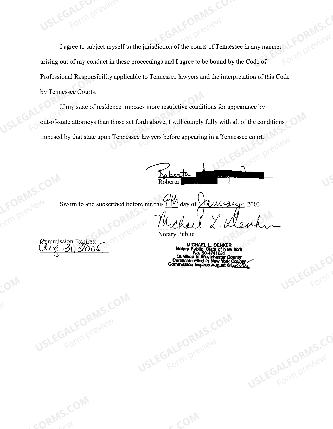 Affidavit Pro Hac Vice Form US Legal Forms