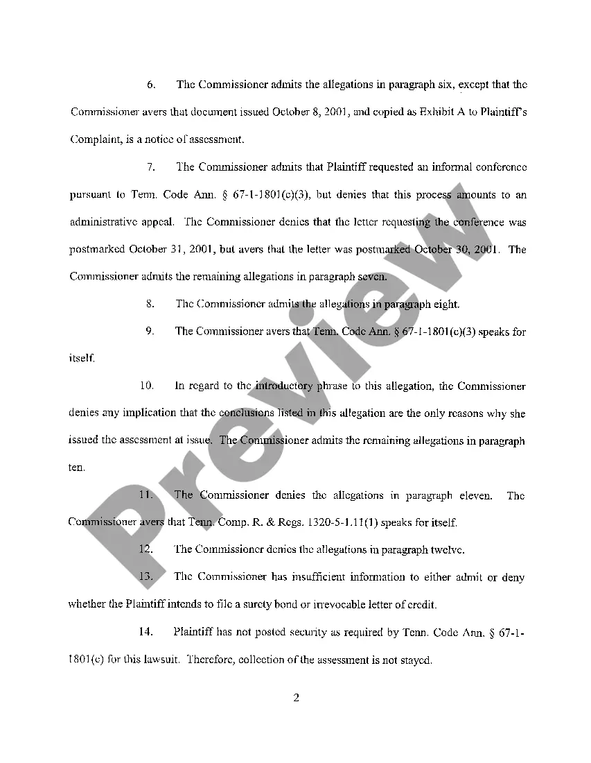 Preview A06 Answer And Counterclaim