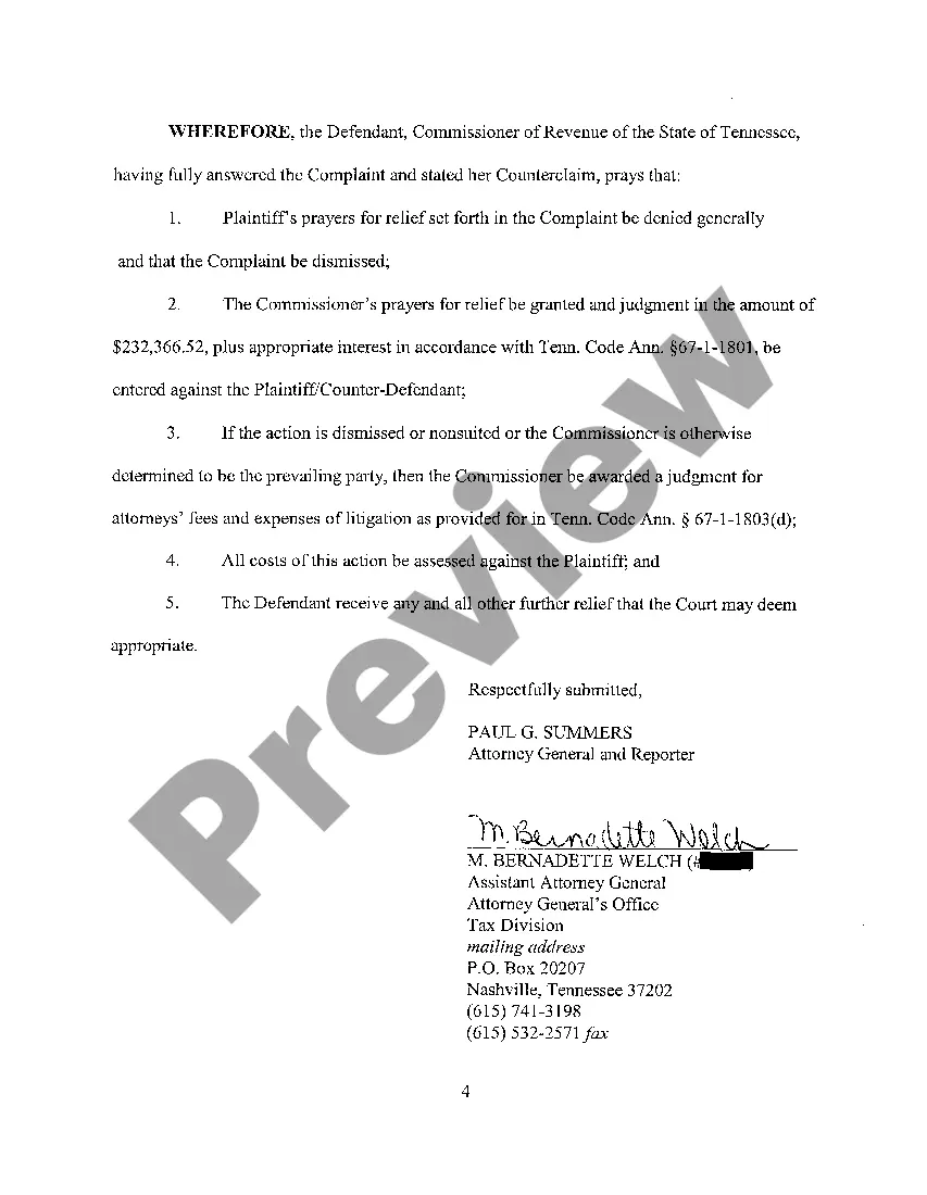 Preview A06 Answer And Counterclaim