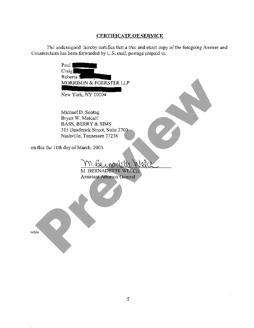 Preview A06 Answer And Counterclaim