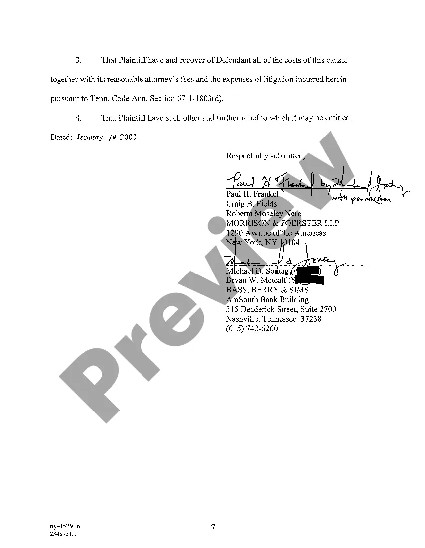 Preview A01 Complaint regarding assessment of sales, use taxes