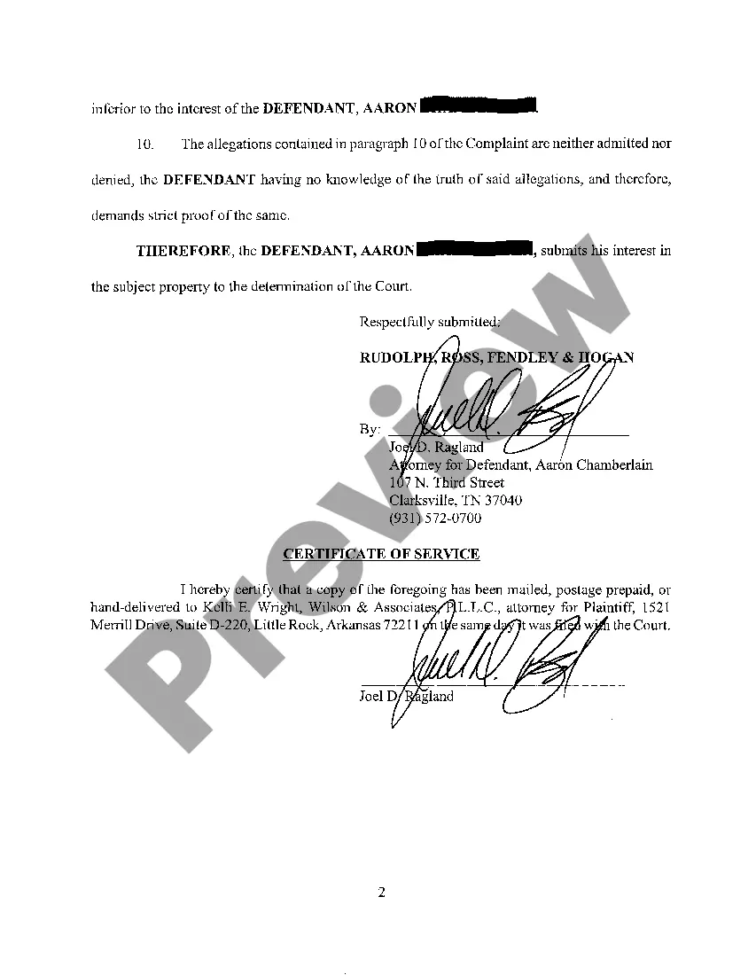 Preview A03 Answer to Complaint in Equity for Real Property of Deed of Trust