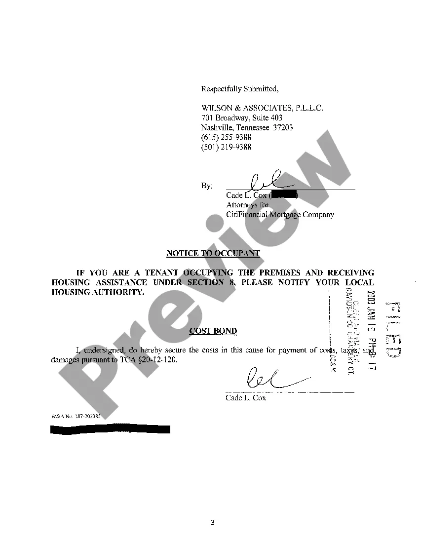 Preview A01 Complaint In Equity with tenants on property