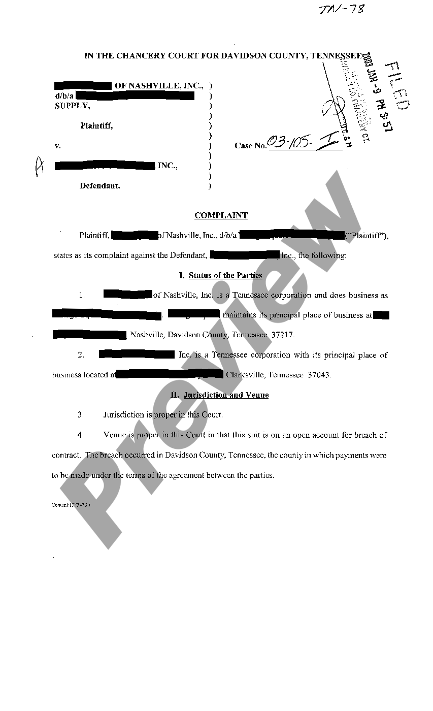 Statute Of Limitations For Breach Of Contract In Tennessee US Legal Forms