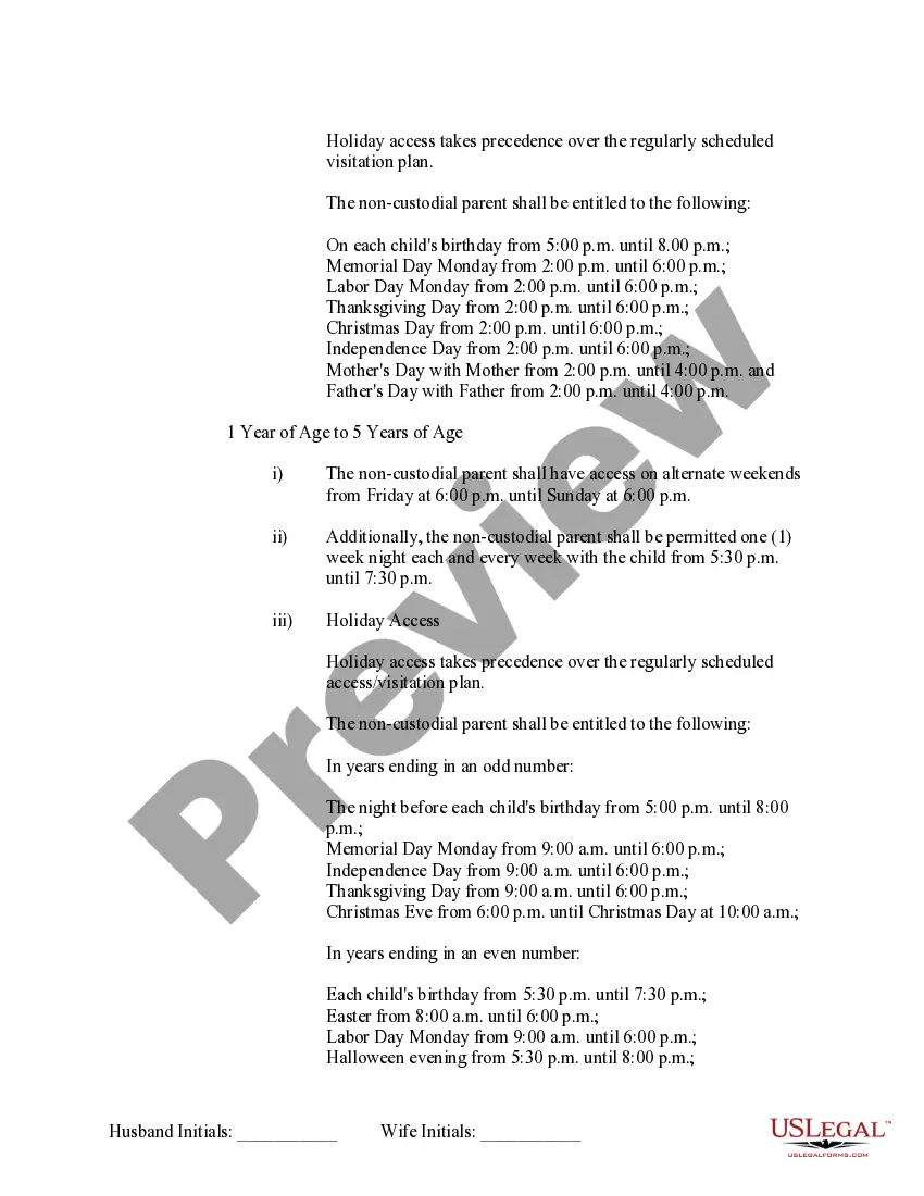 Preview Marital Domestic Separation and Property Settlement Agreement Minor Children no Joint Property or Debts where Divorce Action Filed