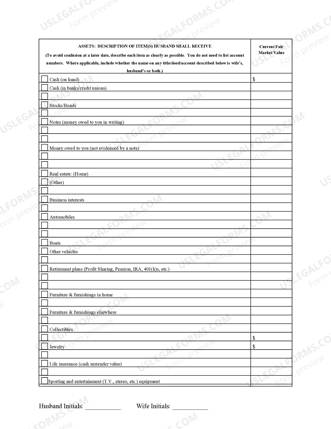 Preview Marital Domestic Separation and Property Settlement Agreement no Children parties may have Joint Property or Debts where Divorce Action Filed