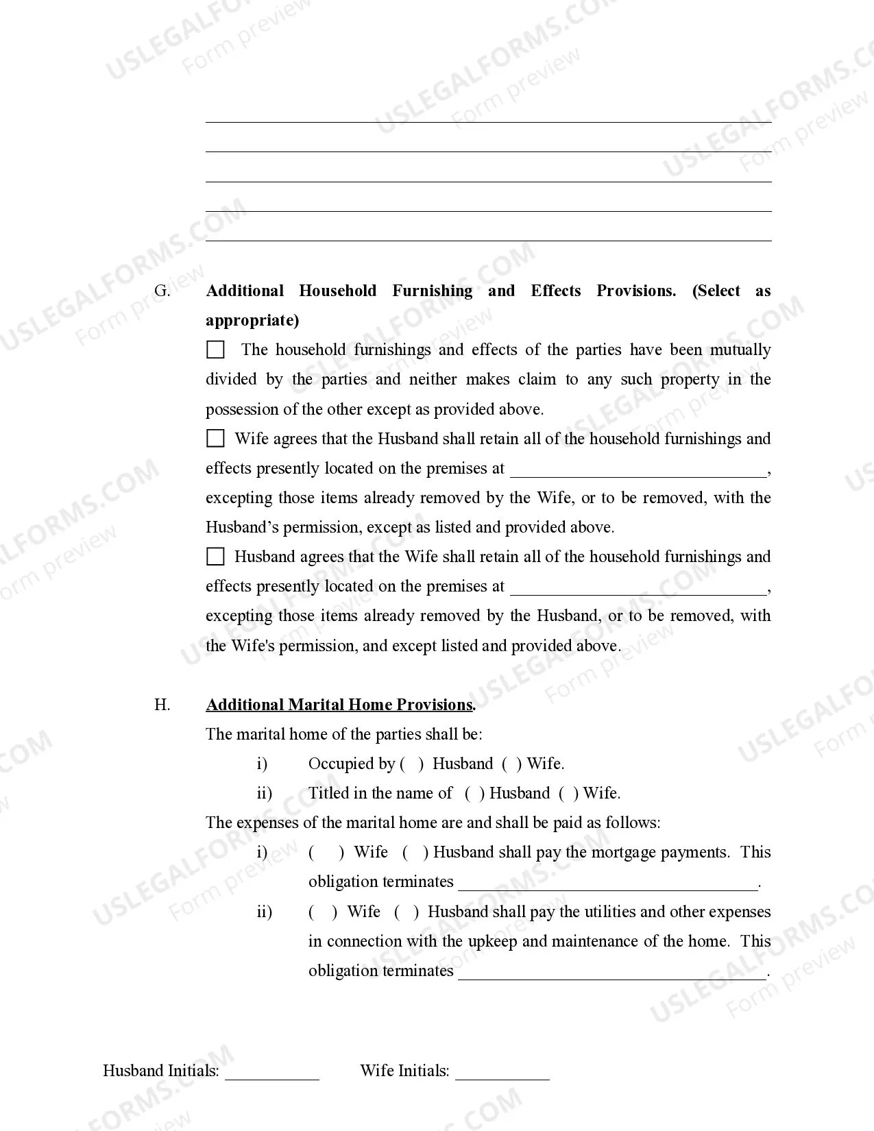 Preview Marital Domestic Separation and Property Settlement Agreement no Children parties may have Joint Property or Debts where Divorce Action Filed