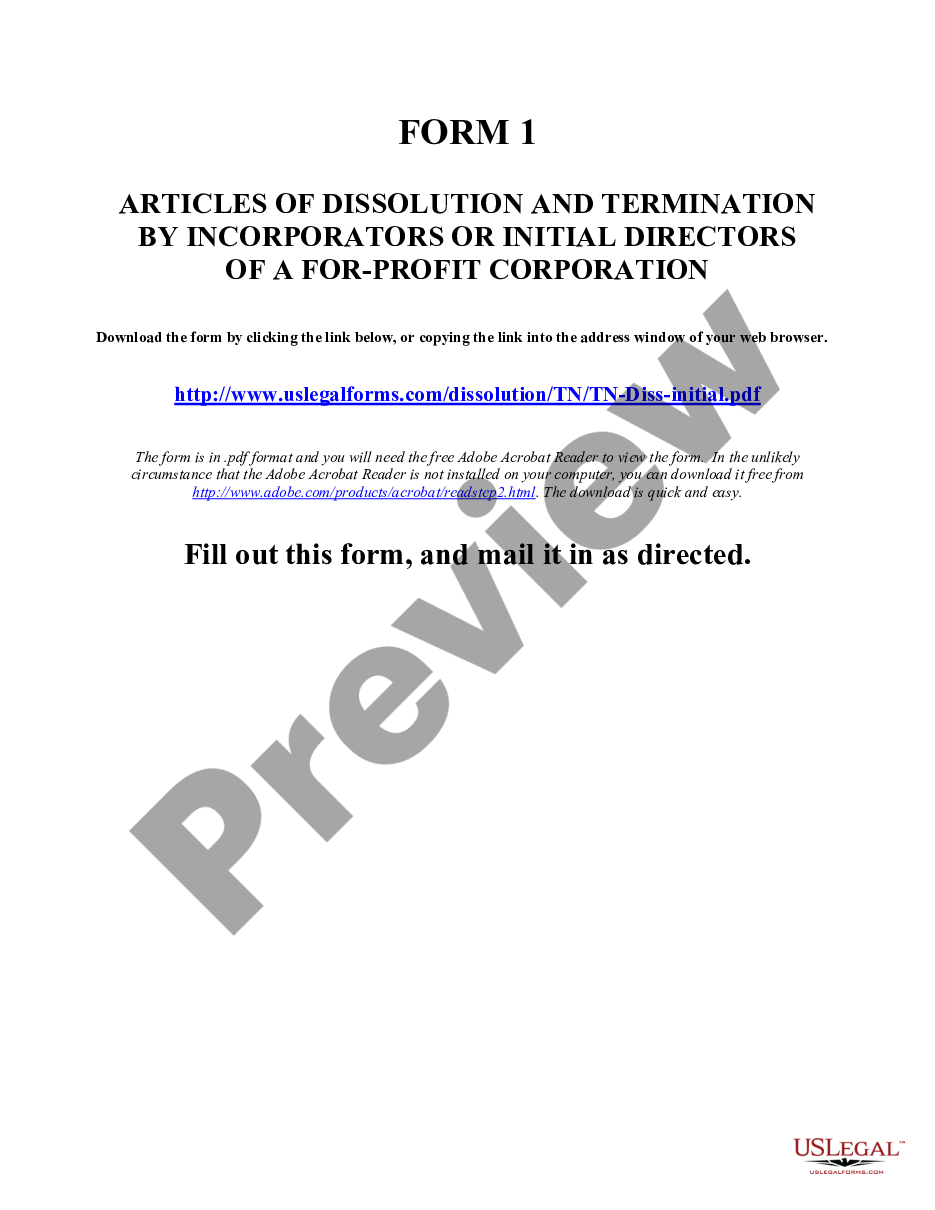page 9 Tennessee Dissolution Package to Dissolve Corporation preview