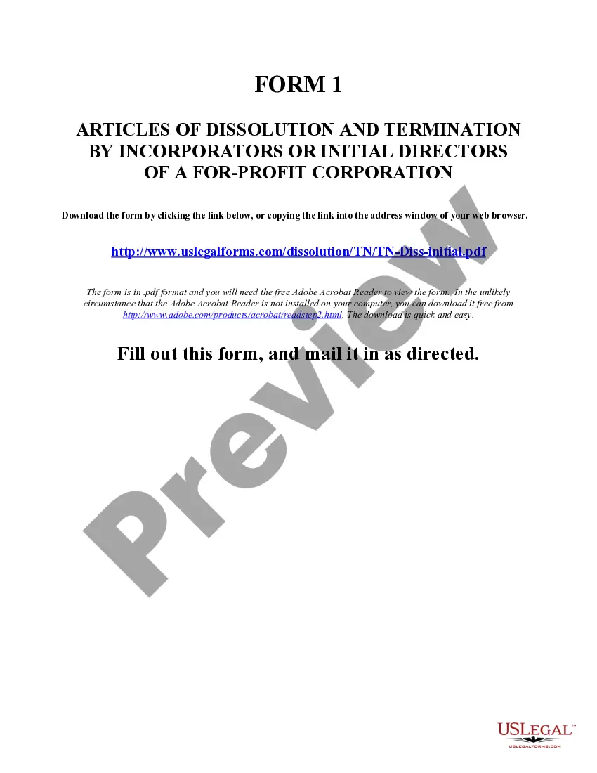 Get Tennessee Dissolution Package to Dissolve Corporation Preview Tennessee Dissolution Package to Dissolve Corporation