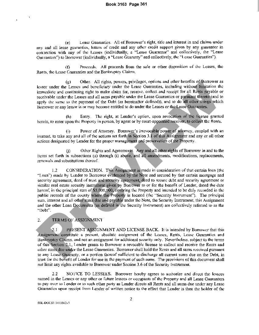 Preview Assignments of Rent And Leases