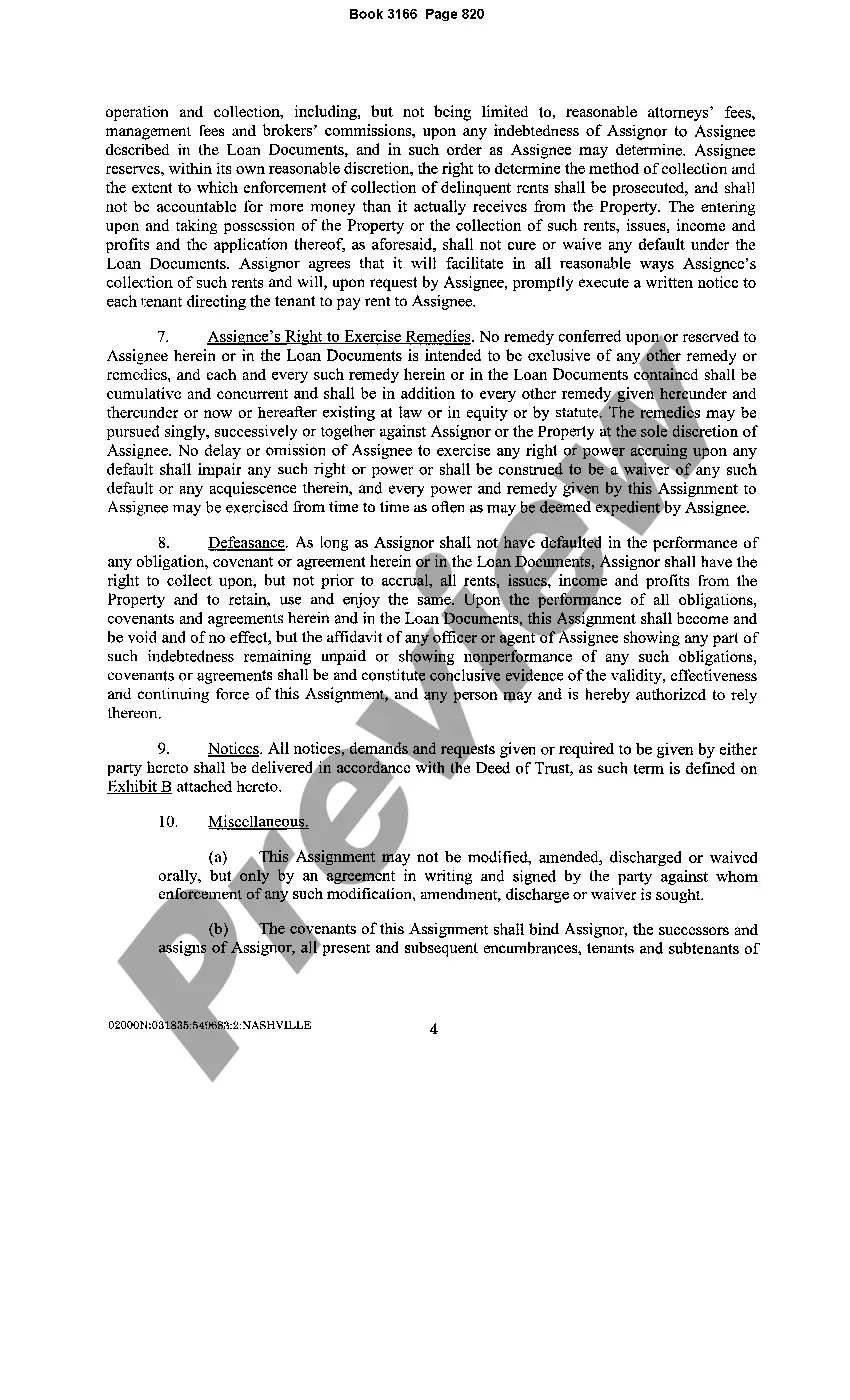 Preview Absolute Assignment of Rents And Leases