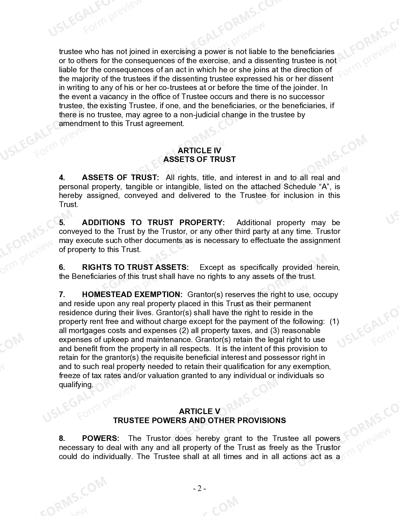 Preview Living Trust for Husband and Wife with No Children