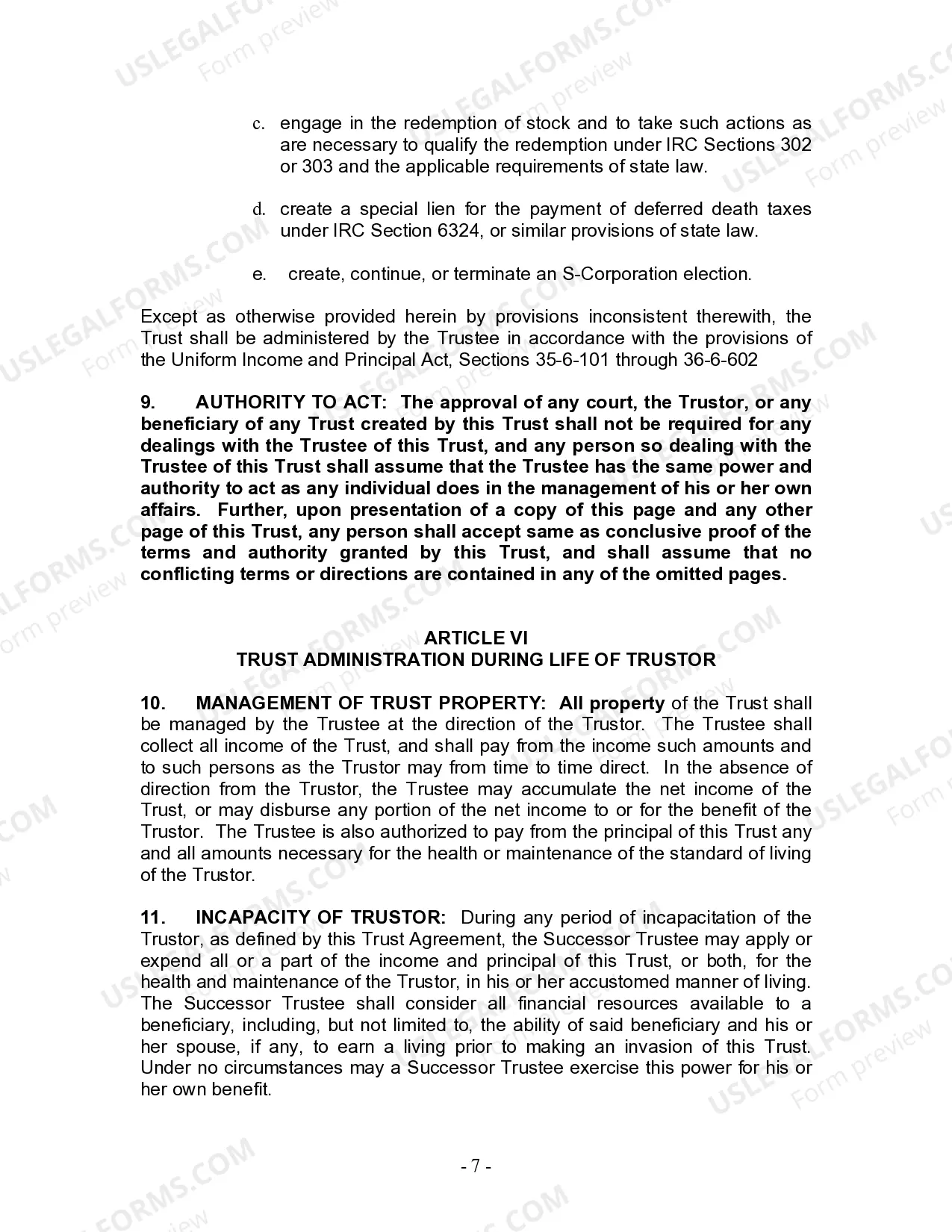 Preview Living Trust for Husband and Wife with No Children