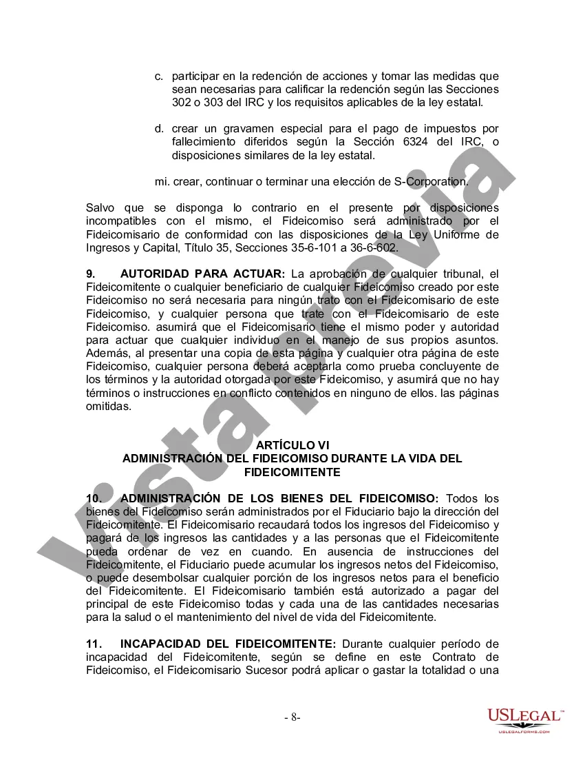 Preview Fideicomiso en vida para esposo y esposa con un hijo