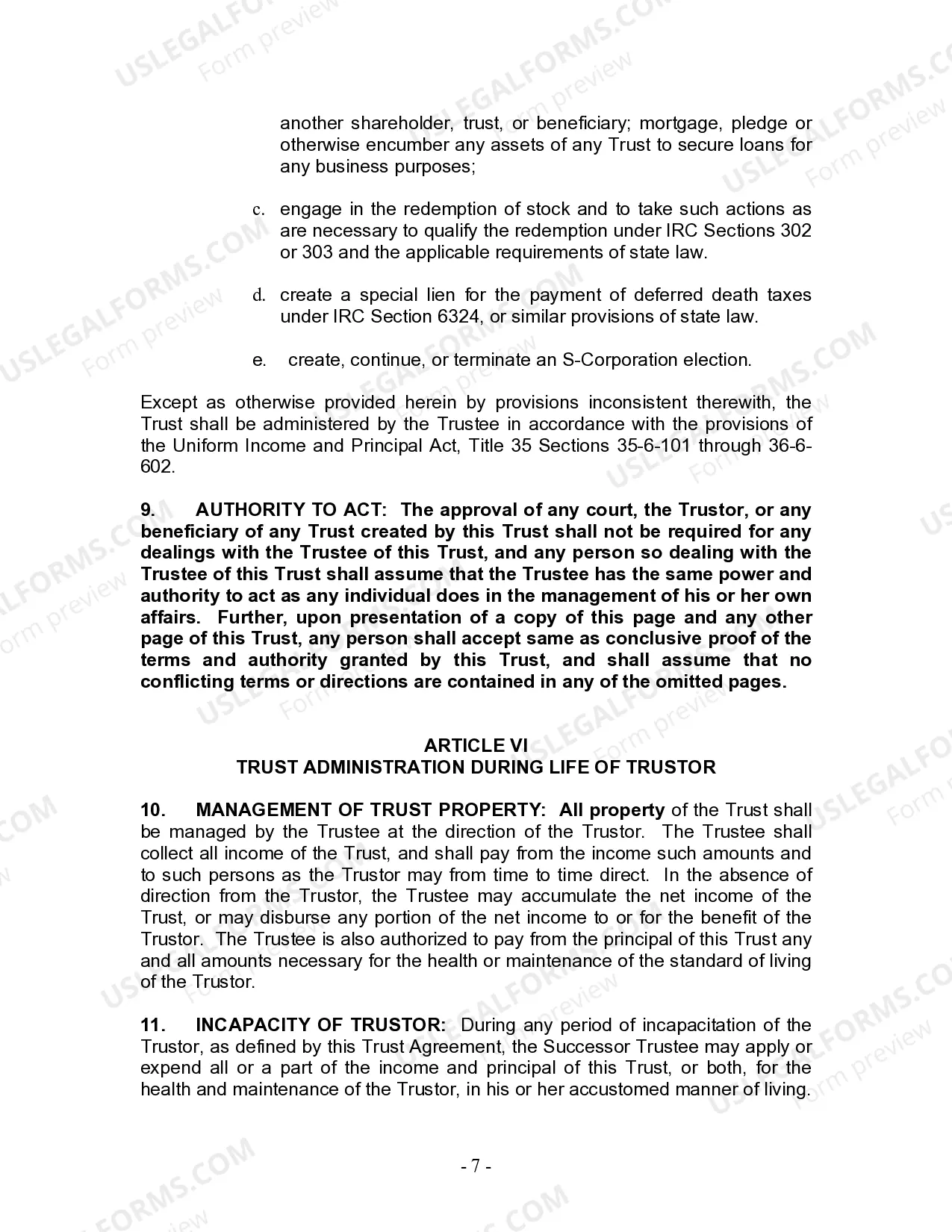 Preview Living Trust for Husband and Wife with Minor and or Adult Children