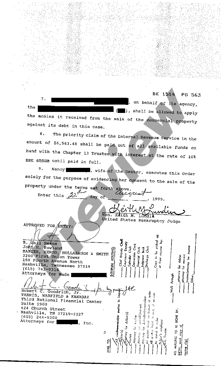 Preview Order Resolving Objections to Confirmation