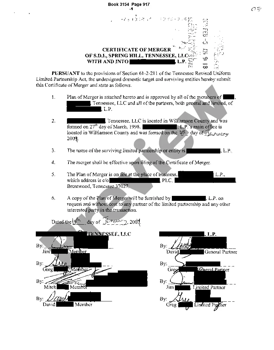 Get Certificate of Merger of Limited Partnership Preview Certificate of Merger of Limited Partnership
