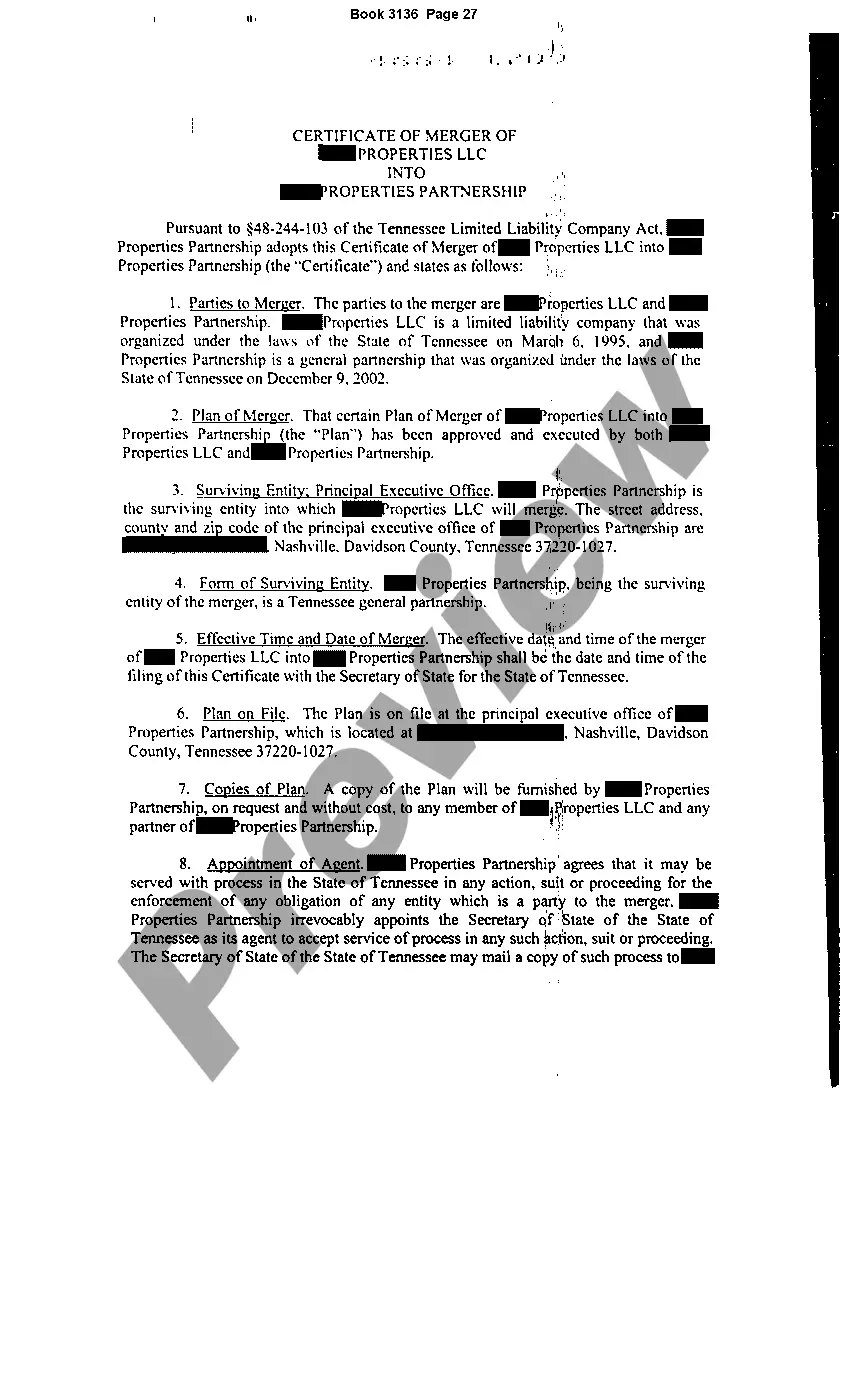 Preview Certificate of Merger of PLC Properties LLC