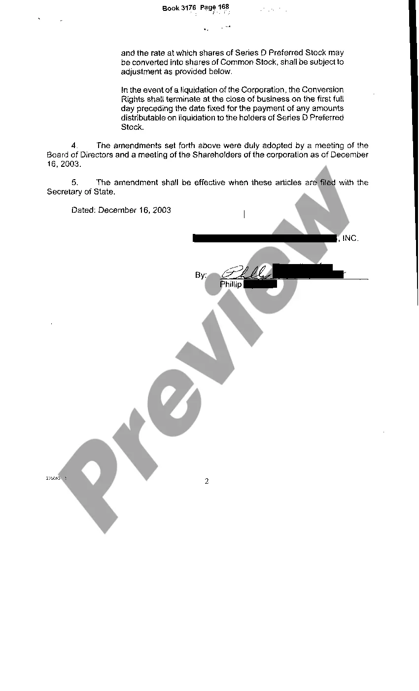 Preview Articles of Termination of Corporate Existence