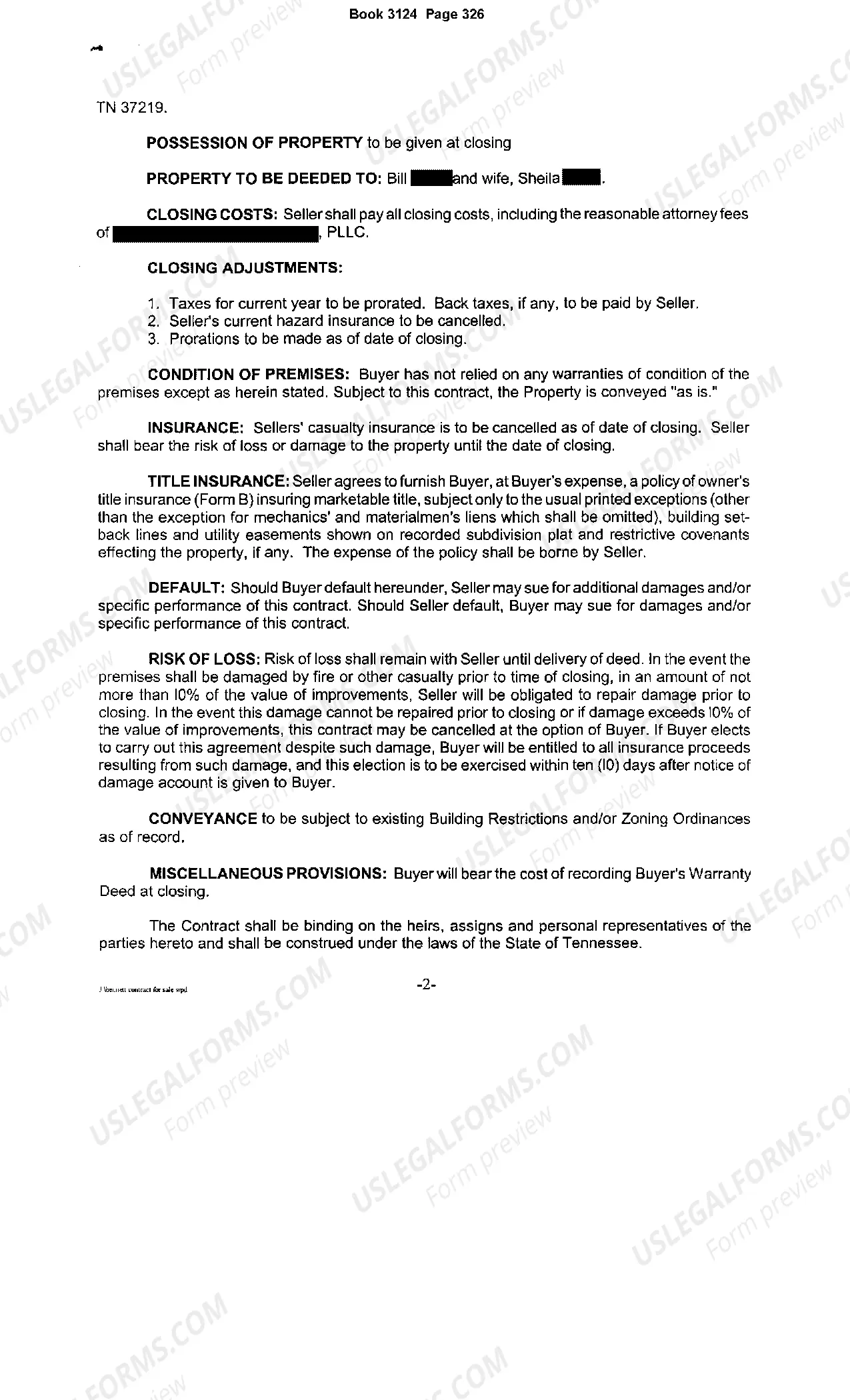 Preview Contract For Conveyance of Real Estate