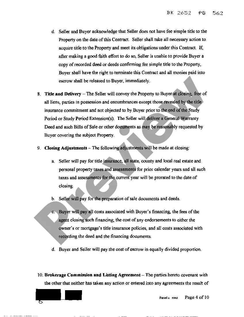 Preview Contract For Sale of Real Estate