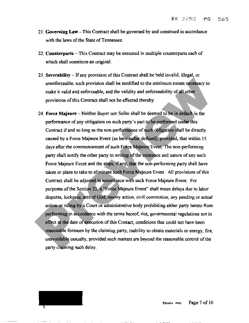 Preview Contract For Sale of Real Estate