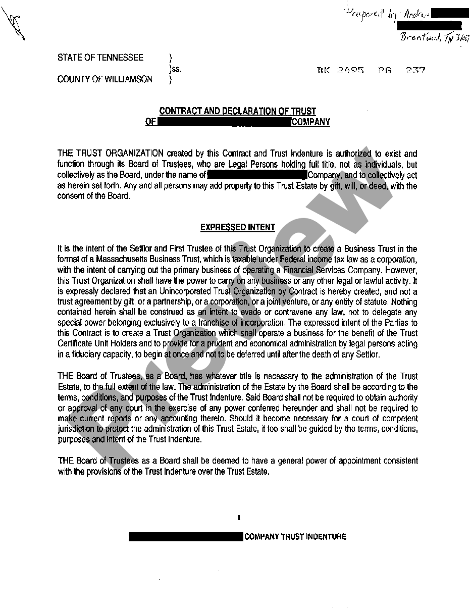 Agreement And Declaration Of Trust For Shares Template Us Legal Forms 3436