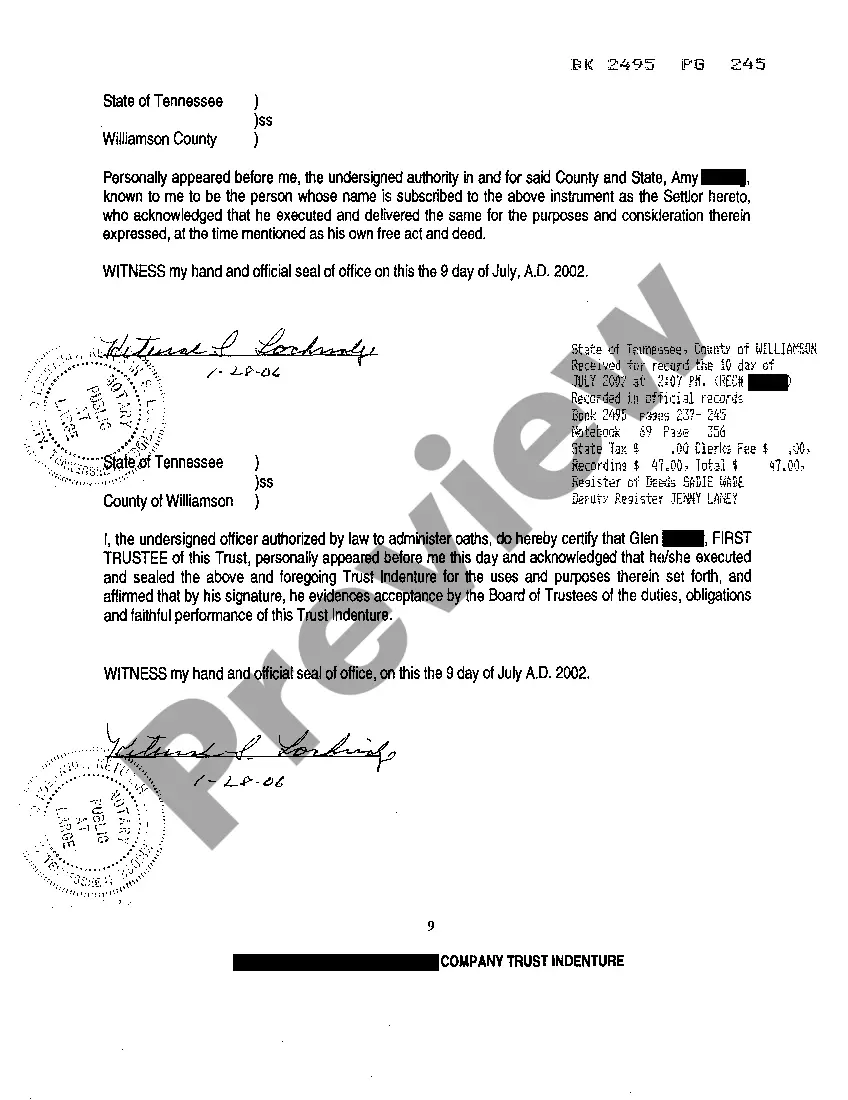 Preview Contract And Declaration of Trust