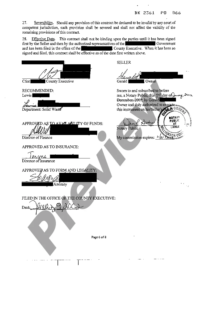 Preview Contract For The Purchase of Real Property