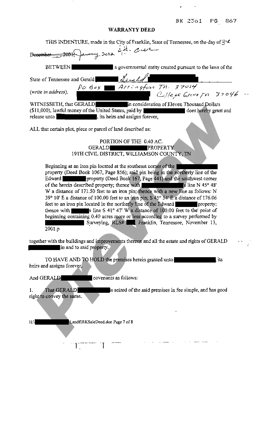 Preview Contract For The Purchase of Real Property