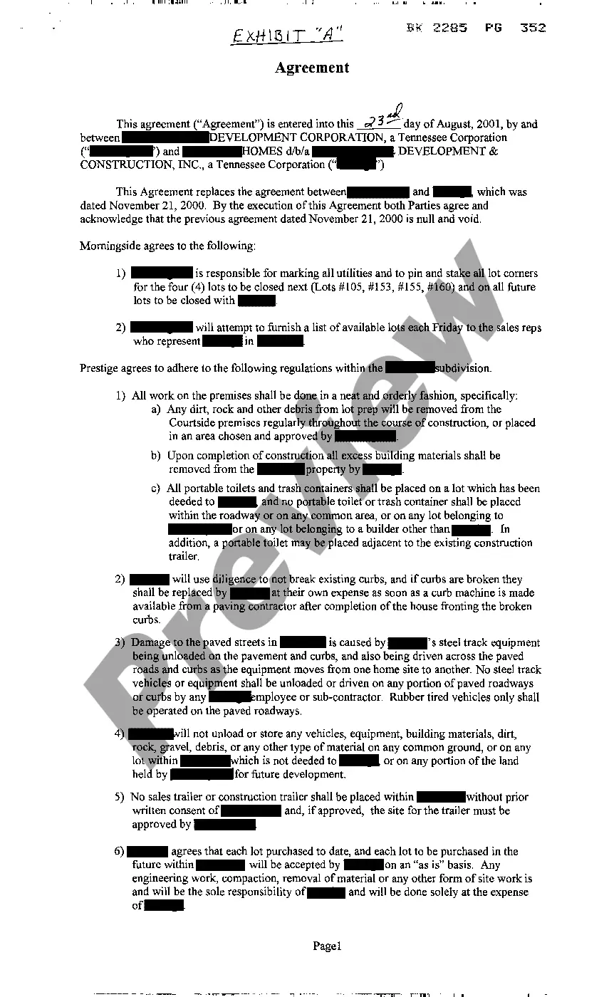 Preview Memorandum of Contractor For The Sale of Real Property