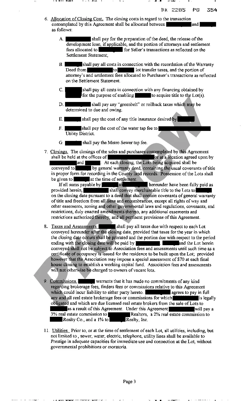 Preview Memorandum of Contractor For The Sale of Real Property