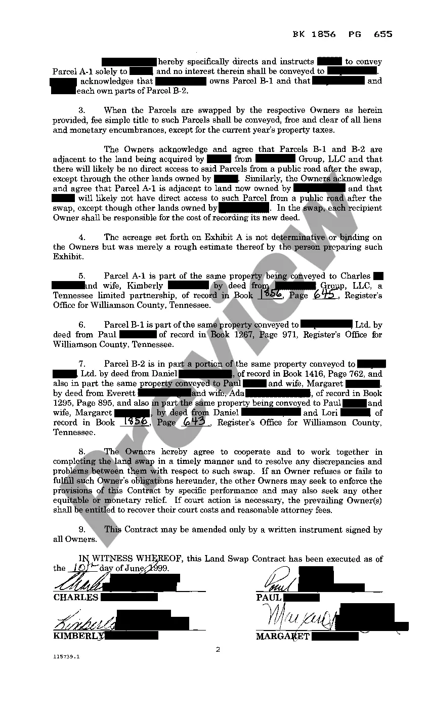 Preview Land Swap Contract