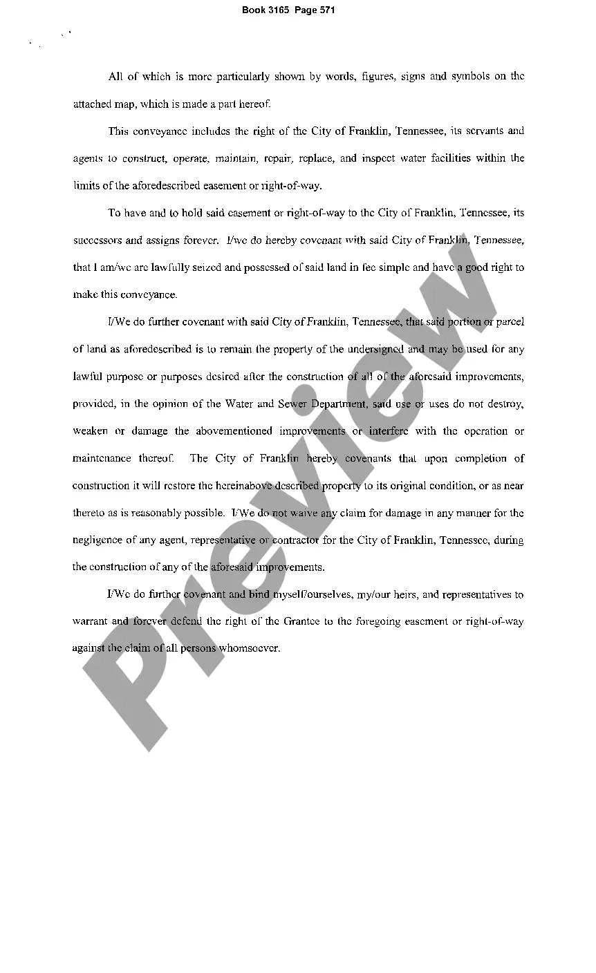 Preview Utility Construction Easement