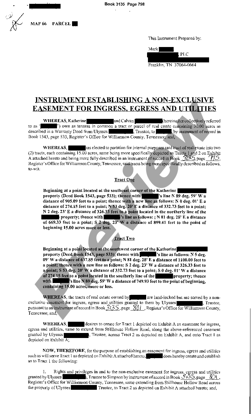 Nonexclusive Easement For Ingress US Legal Forms