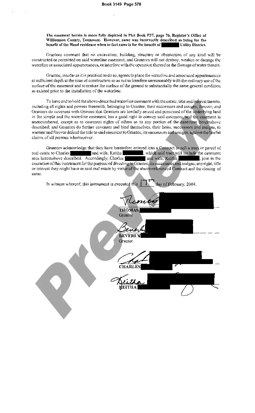 Preview Waterline Easement