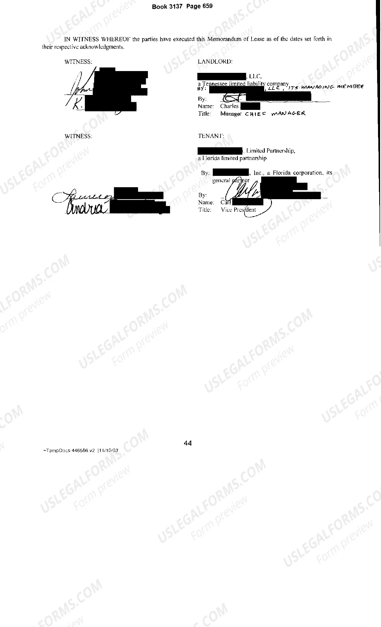 Preview Restaurant Lease Memorandum