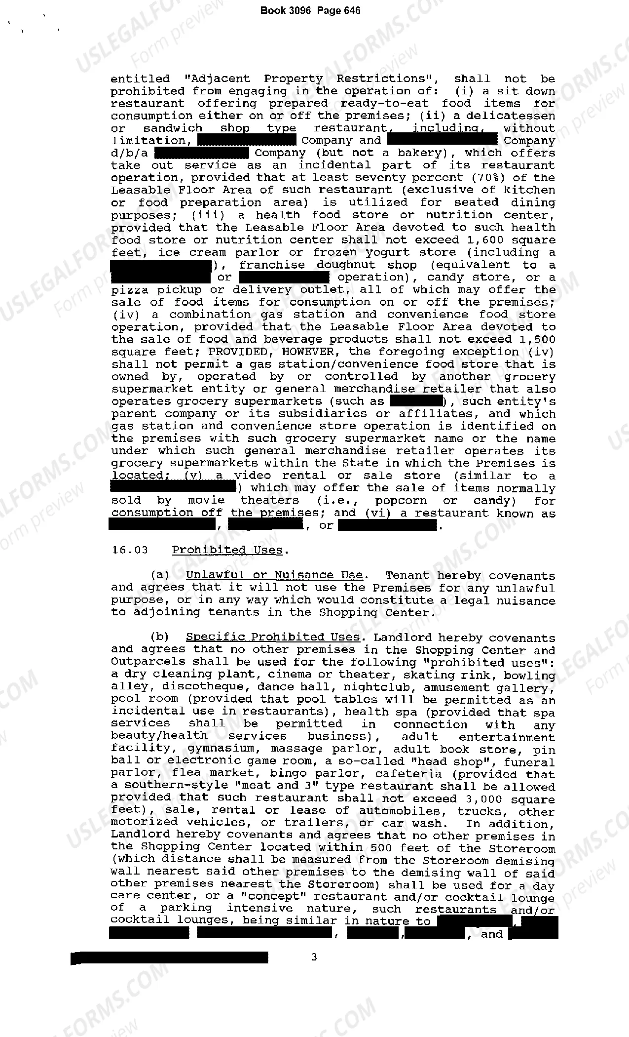 Preview Shopping Center Lease Memorandum