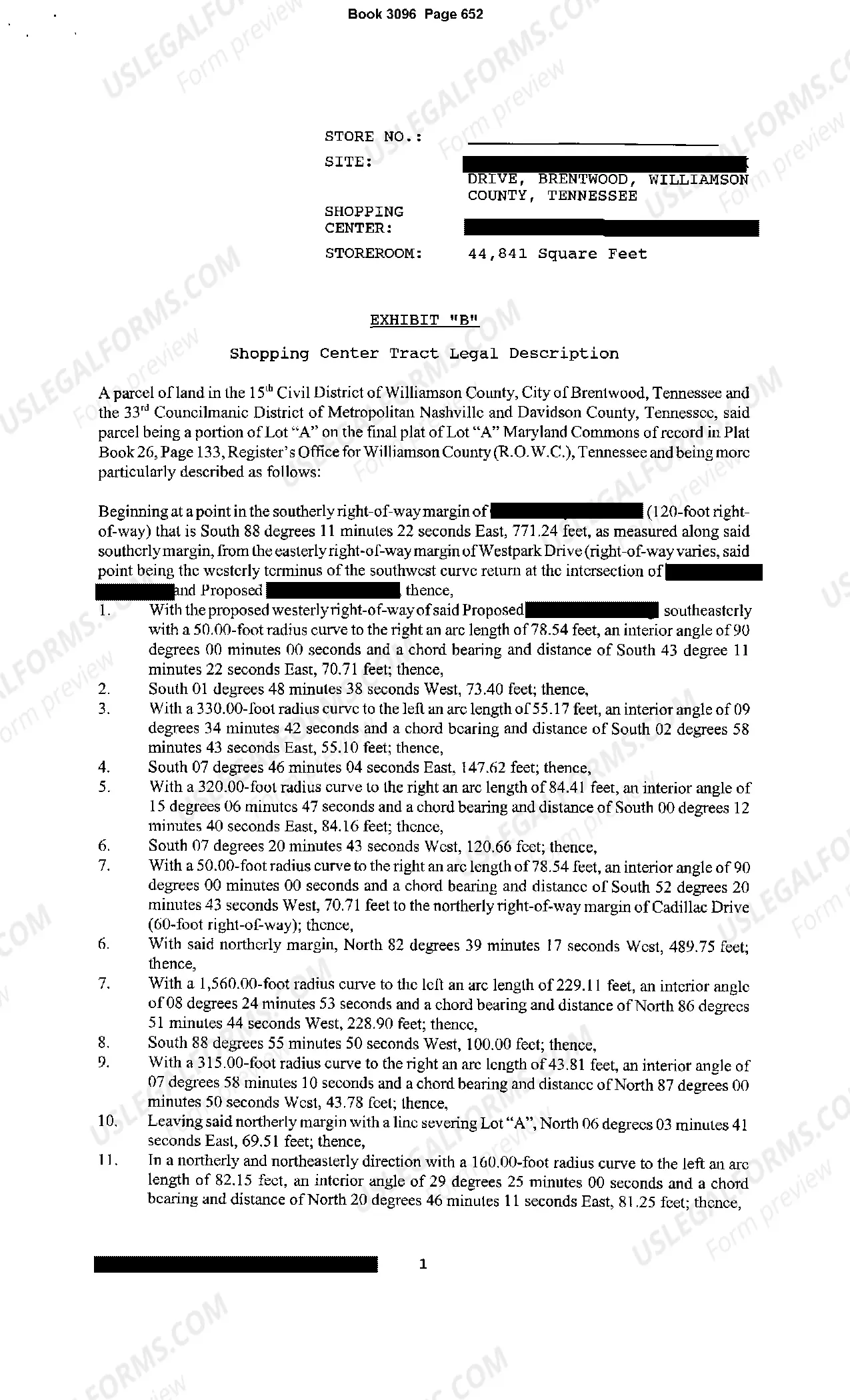 Preview Shopping Center Lease Memorandum