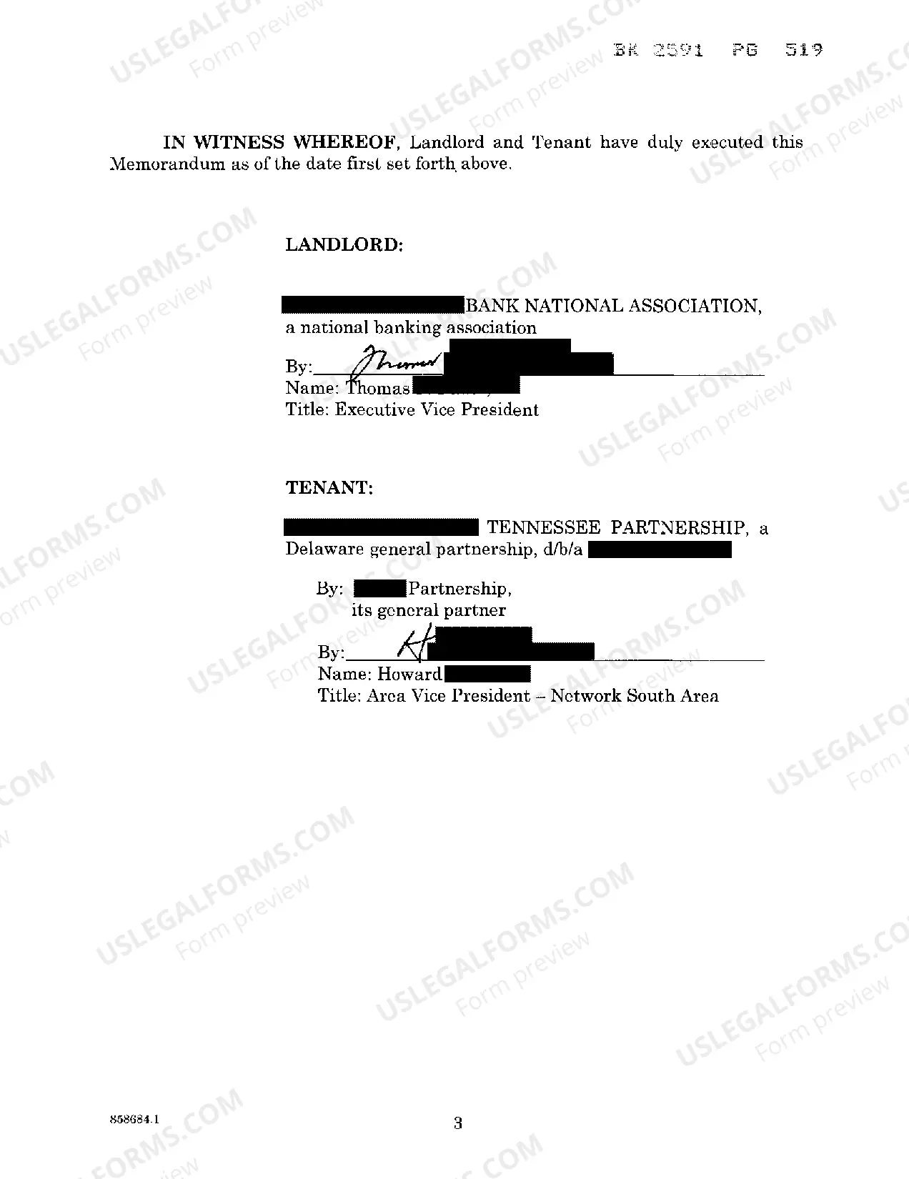 Preview Memorandum of Roof Top Lease